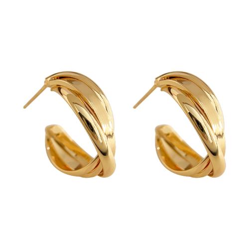 Latão Brinco, cobre, banhado a ouro 18k, joias de moda & para mulher, dourado, 20x8mm, vendido por par