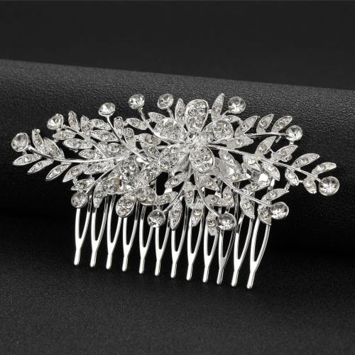 Decorative Hair Combs Zinc Alloy with Rhinestone fashion jewelry & for woman Sold By PC