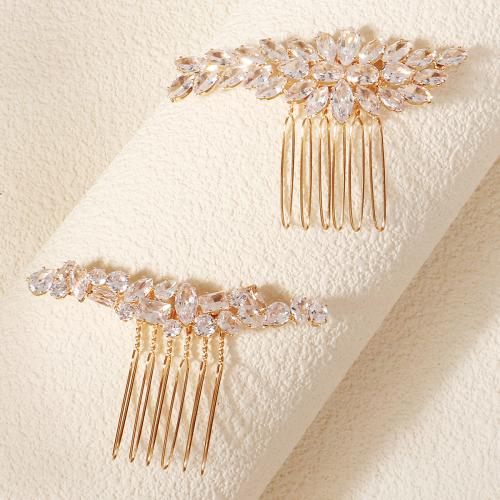 Decorative Hair Combs Cubic Zirconia with brass wire fashion jewelry & for woman Sold By PC