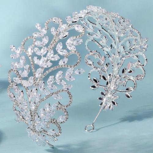 Bridal Tiaras Zinc Alloy silver color plated & micro pave cubic zirconia & for woman & with rhinestone nickel lead & cadmium free Sold By PC