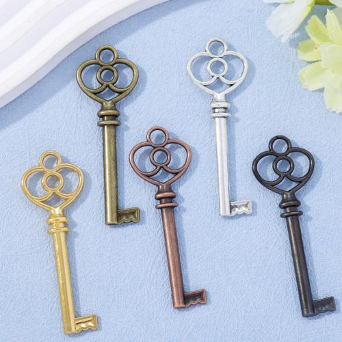 Zink Alloy Key Hängen, Nyckel, plated, DIY, fler färger för val, nickel, bly och kadmium gratis, 60x20mm, Ca 100PC/Bag, Säljs av Bag