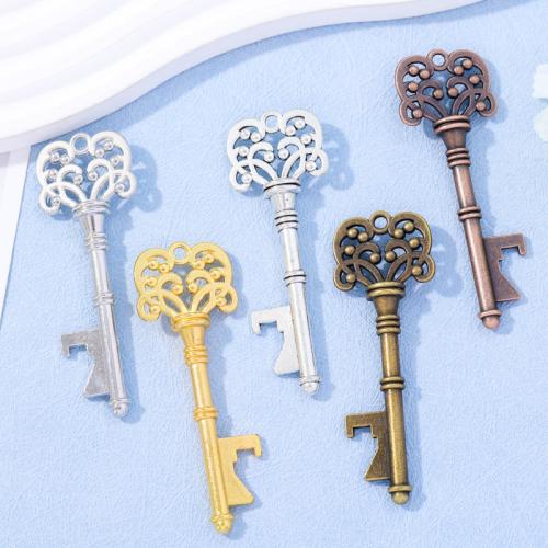 Zinc Alloy Key Pendler, Nøgle, forgyldt, du kan DIY, flere farver til valg, nikkel, bly & cadmium fri, 76x26mm, Ca. 100pc'er/Bag, Solgt af Bag