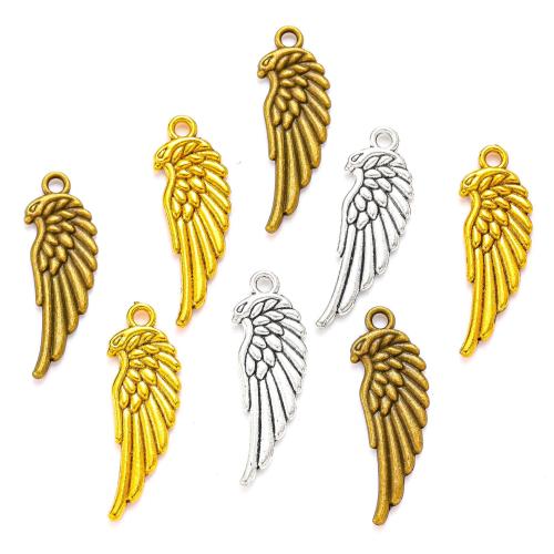 Wing Shaped Zinc Alloy Privjesci, Cink Alloy, pozlaćen, možete DIY, više boja za izbor, nikal, olovo i kadmij besplatno, 33x11mm, Približno 100računala/Torba, Prodano By Torba