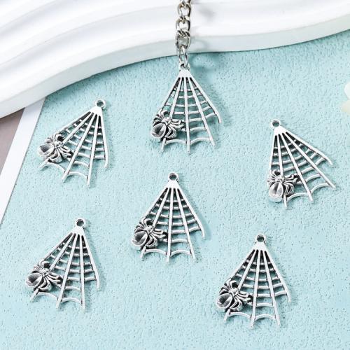 Zinc Alloy Pendants Spider Web antique silver color plated DIY nickel lead & cadmium free Approx Sold By Bag