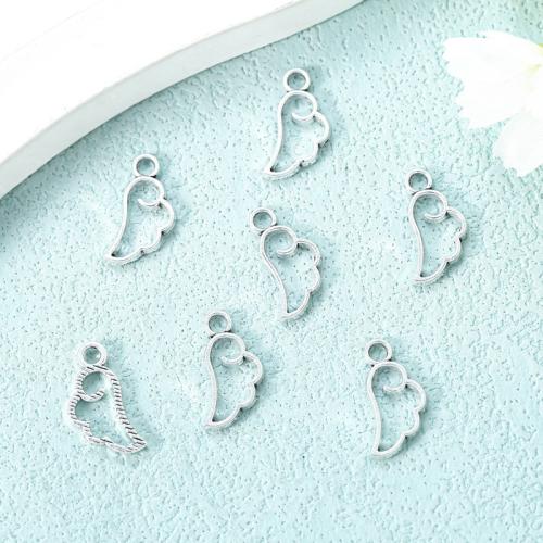 Wing Shaped Zinc Alloy Pendants antique silver color plated DIY & hollow nickel lead & cadmium free Approx Sold By Bag