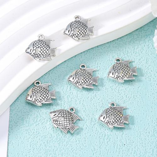 Zinc Alloy Animal Pendants Fish antique silver color plated DIY nickel lead & cadmium free Approx Sold By Bag