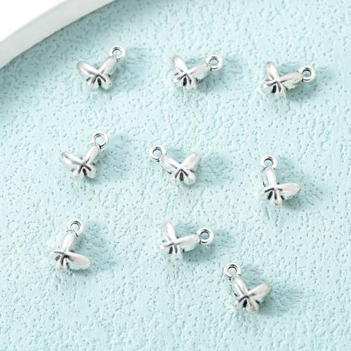 Sinkkiseos Animal riipukset, Perhonen, antiikki hopea päällystetty, tee-se-itse, nikkeli, lyijy ja kadmium vapaa, 9x2mm, N. 100PC/laukku, Myymät laukku