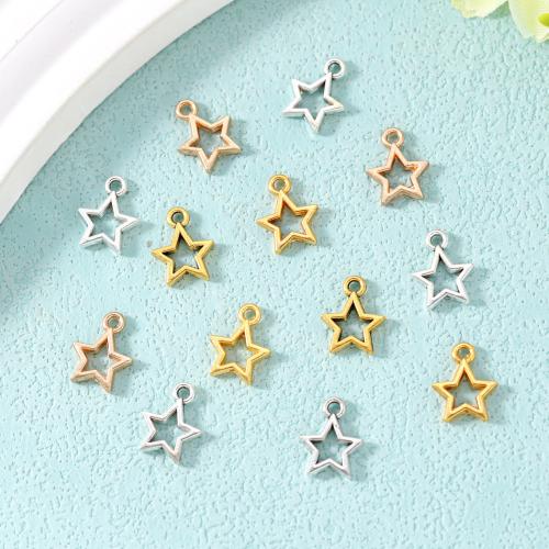 Colgante estrella de la aleación del cinc, aleación de zinc, chapado, Bricolaje & hueco, más colores para la opción, libre de níquel, plomo & cadmio, 12x12mm, aproximado 100PCs/Bolsa, Vendido por Bolsa