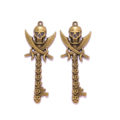 Zinc Alloy Skull Pendants antique bronze color plated DIY nickel lead & cadmium free Approx Sold By Bag