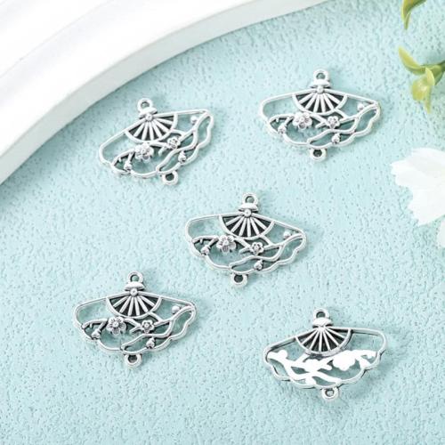 Zinc Alloy Connector Fan antique silver color plated DIY & 1/1 loop Approx Sold By Bag