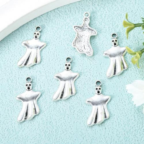 Zinc Alloy Pendants Ghost antique silver color plated Halloween Design & DIY Approx Sold By Bag