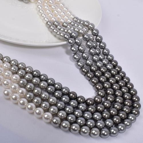 Glass Pearl Beads Round gradient color & DIY white and black 10mm Sold Per Approx 40 cm Strand