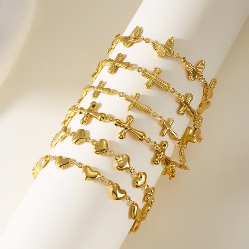 Stainless Steel Jewelry Bracelet 304 Stainless Steel gold color plated & for woman nickel lead & cadmium free Sold By PC