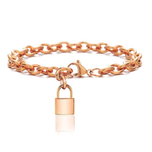 Stainless Steel Jewelry Bracelet 304 Stainless Steel Lock plated for woman Sold By PC