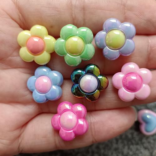 Plated Acrylic Beads Flower DIY 16mm Sold By Bag