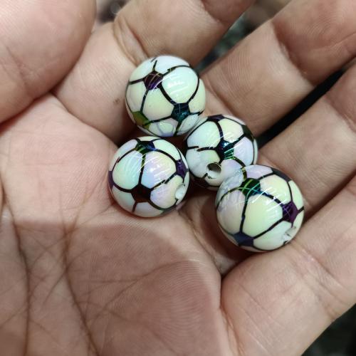 Acrylic Jewelry Beads Football DIY 16mm Sold By Bag