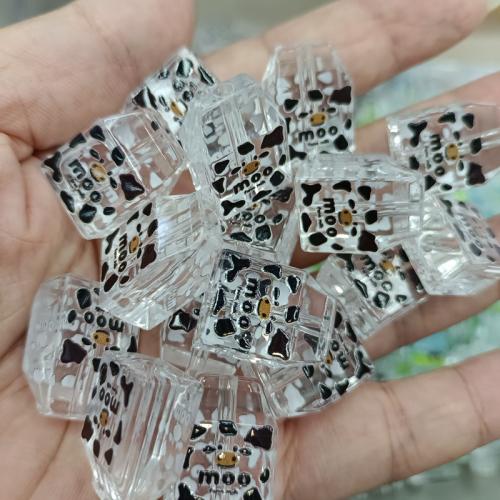 Acrylic Jewelry Beads Square DIY Sold By Bag