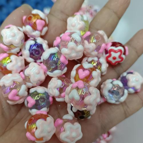 Acrylic Jewelry Beads Round DIY mixed colors 16mm Sold By Bag