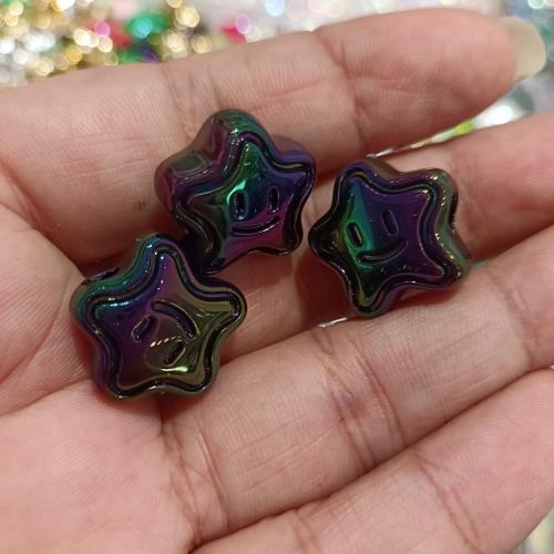 Plated Acrylic Beads Star DIY 18mm Sold By Bag