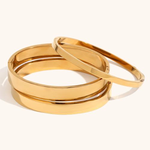 Stainless Steel Bangle 304 Stainless Steel 18K gold plated fashion jewelry & for woman Sold By PC