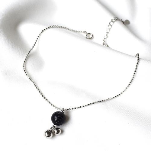 Fashion Sterling Silver Anklet 925 Sterling Silver with Blue Sandstone with 3CM extender chain for woman silver color Length Approx 19 cm Sold By PC