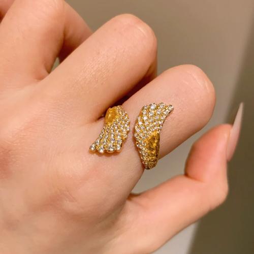 Cubic Zirconia Micro Pave Brass Ring plated micro pave cubic zirconia & for woman gold Sold By PC