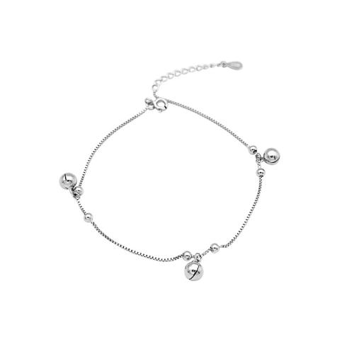 Faisean Sterling Silver Anklet, 925 Sterling Silver, le 3CM slabhra extender, do bhean, airgid, Fad Thart 19 cm, Díolta De réir PC