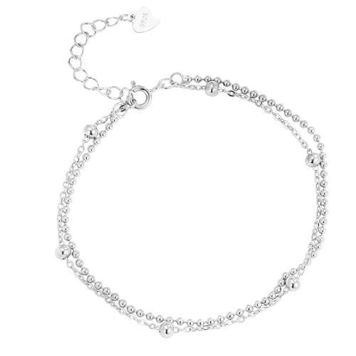 Sterling Silver Náramky, 925 Sterling Silver, s 3CM extender řetězce, pro ženy, více barev na výběr, Délka Cca 15.5 cm, Prodáno By PC