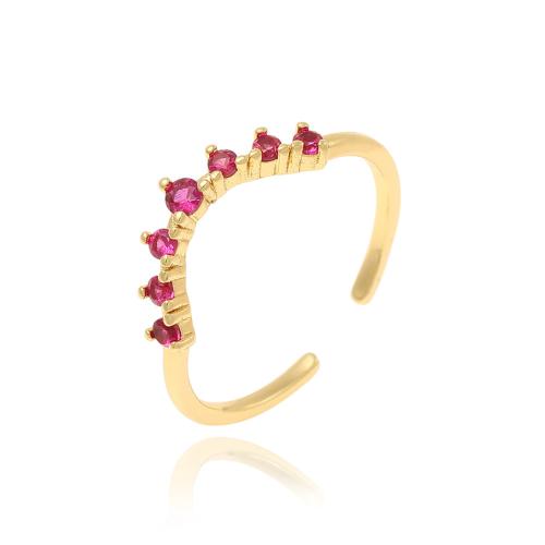 Cúbicos Circonia Micro Pave anillo de latón, metal, chapado, micro arcilla de zirconia cúbica & para mujer, más colores para la opción, Vendido por UD