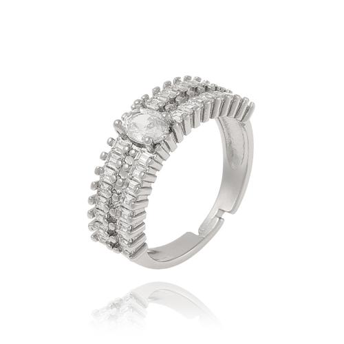 Cúbicos Circonia Micro Pave anillo de latón, metal, chapado, micro arcilla de zirconia cúbica & para mujer, más colores para la opción, Vendido por UD