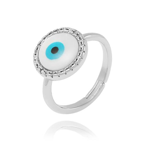 Evil Eye Nakit Finger Ring, Mesing, s Smola, pozlaćen, micro utrti kubni cirkonij & za žene, više boja za izbor, Prodano By PC