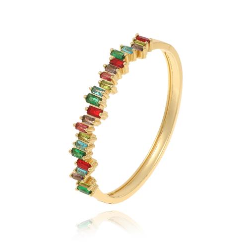 Cilindrata Zircone Bracciale in ottone micro pavimenta, placcato, Micro spianare cubic zirconia & per la donna, nessuno, Venduto da PC