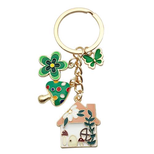 Zinc Alloy Key Clasp portable & multifunctional & enamel golden Sold By PC