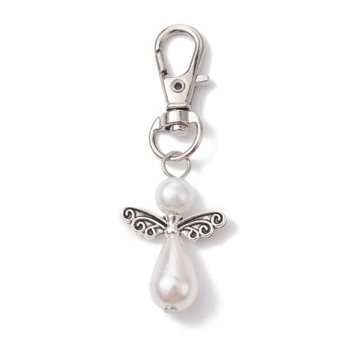 Zinc Alloy Key Clasp with Plastic Pearl plated DIY 63.50mm Sold By PC