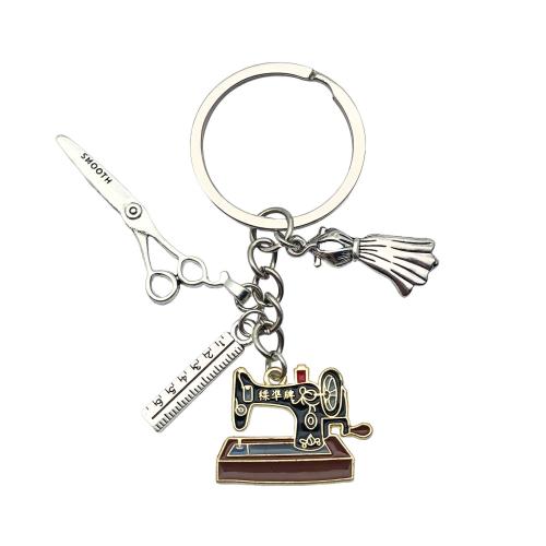 Zinc Alloy Key Clasp portable & multifunctional & enamel silver color Sold By PC