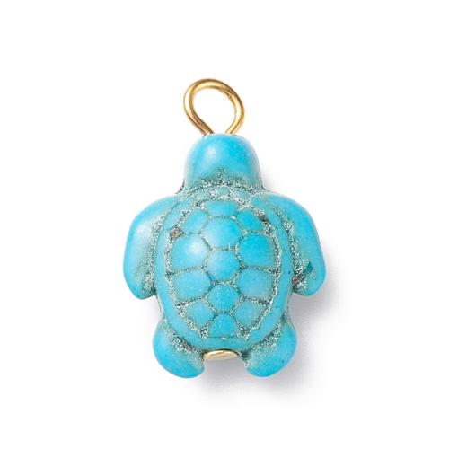 Zinc Alloy Animal Pendants with Turquoise stoving varnish random style & DIY Approx 3mm Approx Sold By Bag