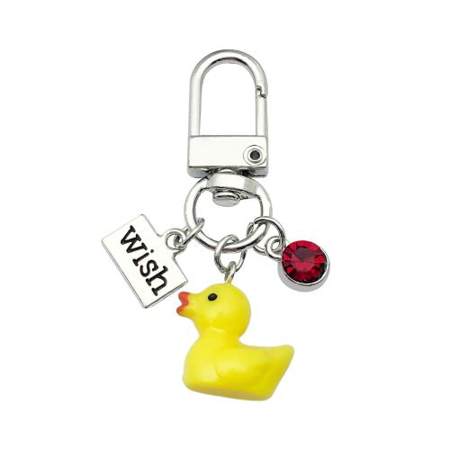 Zinc Alloy Key Clasp with Resin portable & multifunctional & with rhinestone silver color Sold By PC