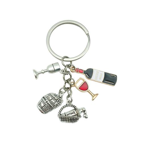 Zinc Alloy Key Clasp portable & multifunctional & enamel silver color Sold By PC