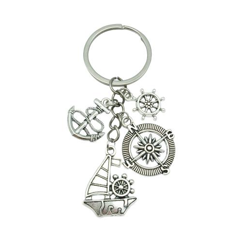 Zinc Alloy Key Clasp portable & multifunctional silver color Sold By PC