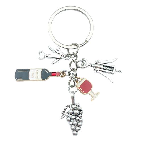 Zinc Alloy Key Clasp portable & multifunctional & enamel silver color Sold By PC