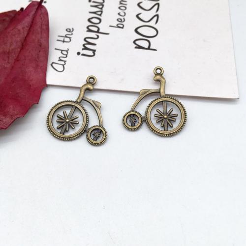 Vehicle Shaped Zinc Alloy Pendants Bike antique bronze color plated DIY Sold By Bag