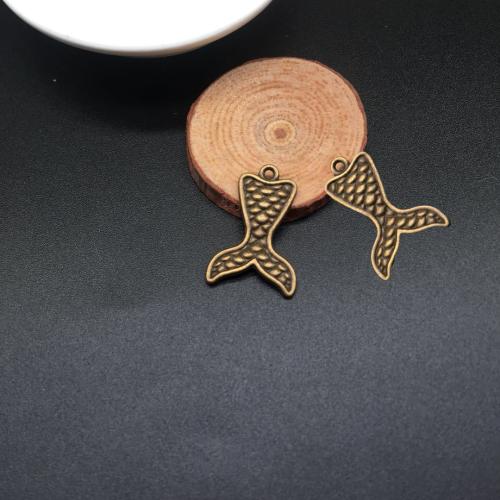 Zinc Alloy Pendants Mermaid tail antique bronze color plated DIY Sold By Bag