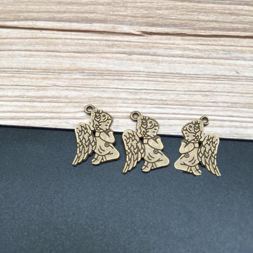 Zinc Alloy Pendants Angel antique bronze color plated DIY Sold By Bag