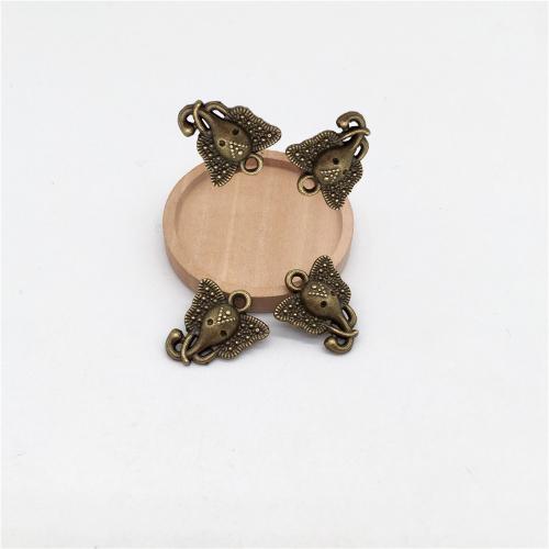 Zinc Alloy Animal Pendler, Elephant, antik bronze farve forgyldt, du kan DIY, 16x15mm, 100pc'er/Bag, Solgt af Bag