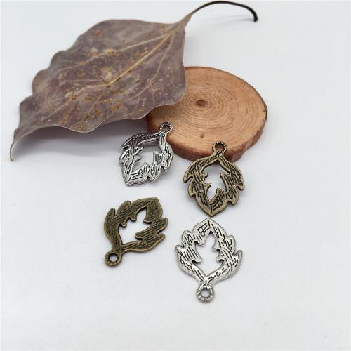 Zinklegering Leaf Hangers, Zinc Alloy, Blad, plated, DIY, meer kleuren voor de keuze, 24x18mm, 100pC's/Bag, Verkocht door Bag