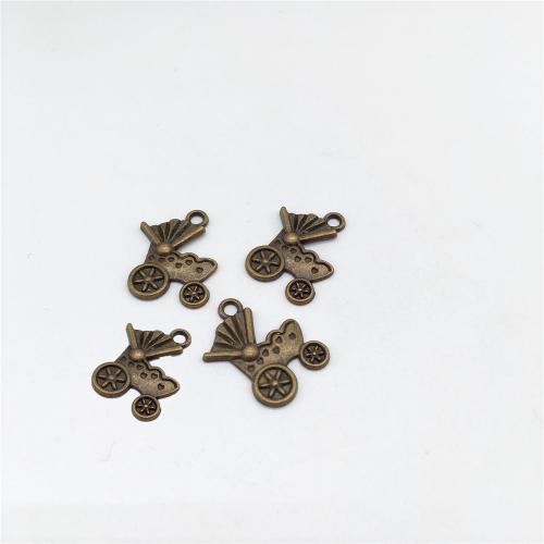 Ciondoli in lega di zinco, lega in zinco, Baby Pram, placcato bronzo antico, DIY, 18x13mm, 100PC/borsa, Venduto da borsa