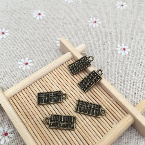 Sinc Alloy Pendants, Abacus, dath cré-umha antique plátáilte, DIY, 18x8mm, 100ríomhairí pearsanta/Mála, Díolta De réir Mála