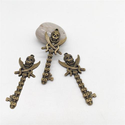 Zinc Alloy Key Pendants antique bronze color plated DIY Sold By Bag