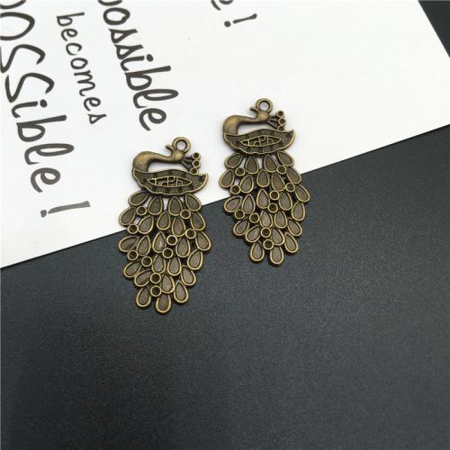 Zinc Alloy Animal Pendants Peacock antique bronze color plated DIY Sold By Bag