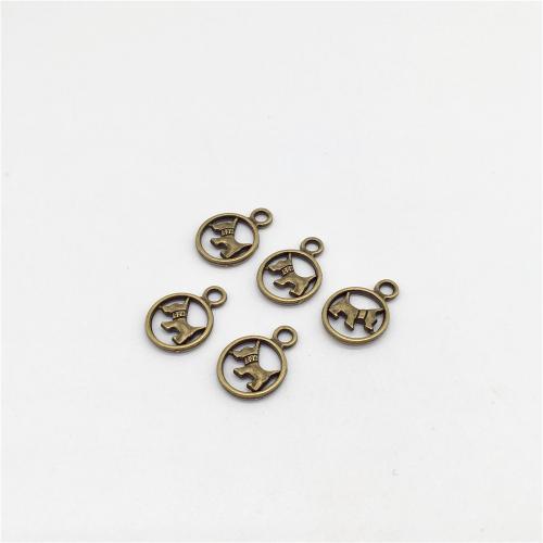 In lega di zinco animali pendenti, lega in zinco, Cane, placcato bronzo antico, DIY, 19x13x2mm, 100PC/borsa, Venduto da borsa